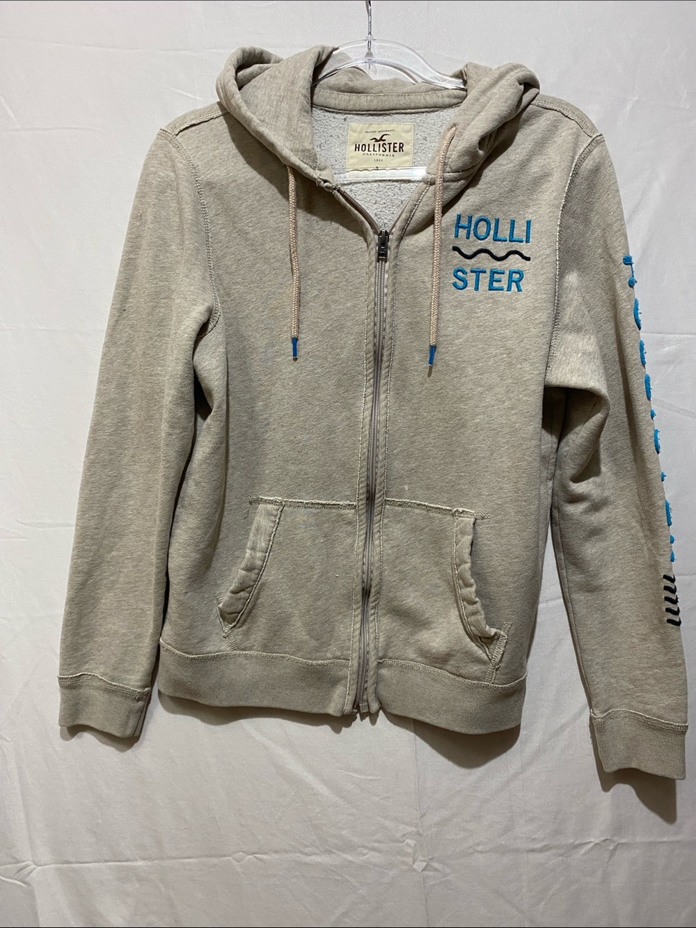Hollister Zip-Up Hoodie with Blue Logo Accent